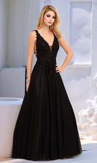 Black Dave & Johnny Long Prom Dress A10288