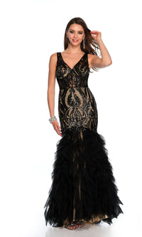 Black Dave & Johnny Long Formal Dress 11325