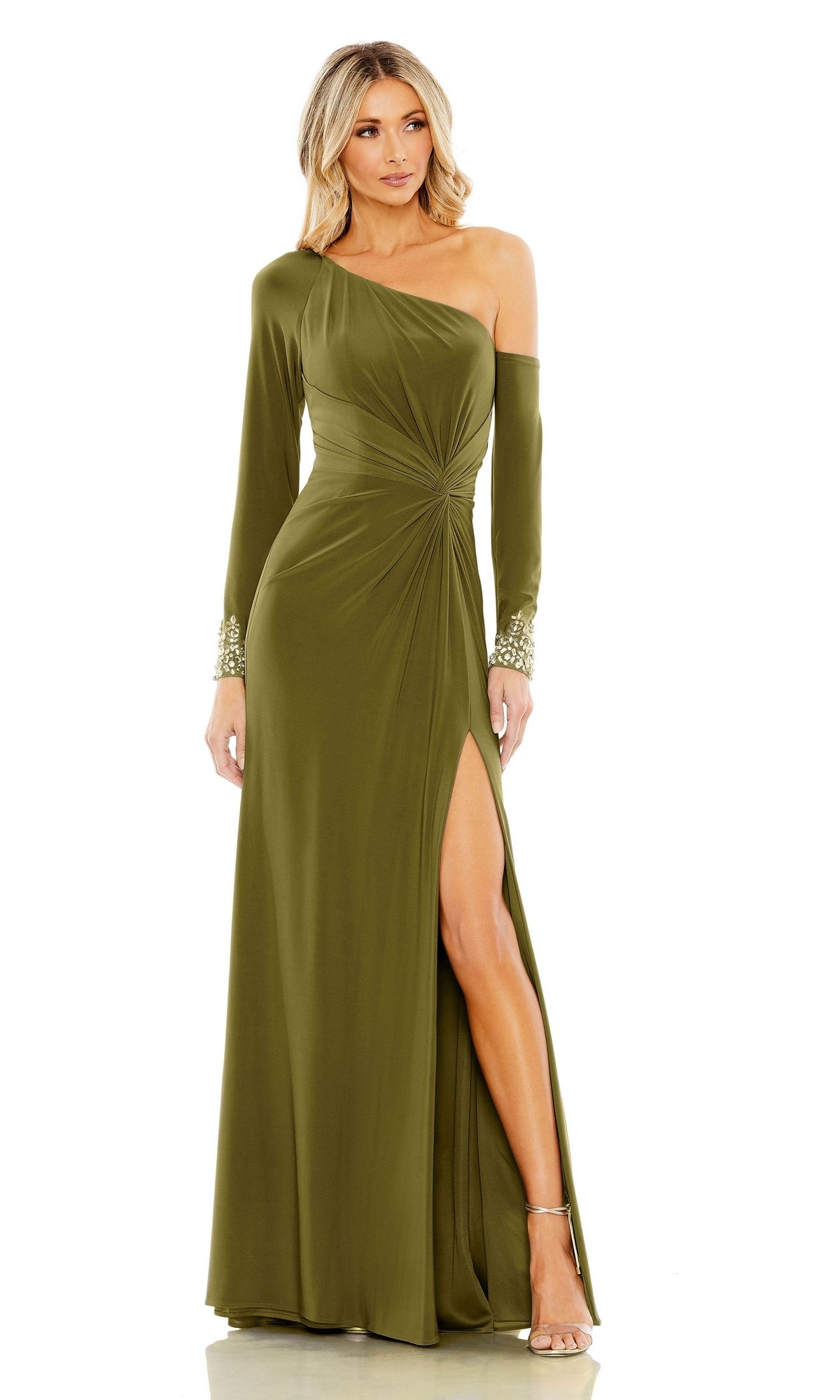 Mac Duggal Long Formal Dress 12489 Olive / 2 Mac Duggal Long Formal Dress 12489 Olive / 2