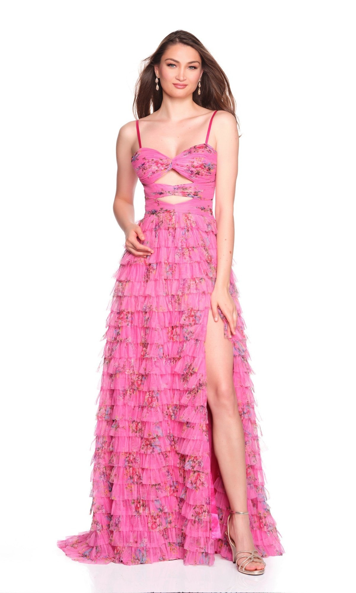 Fuchsia Pink Dave & Johnny Long Prom Dress 12685
