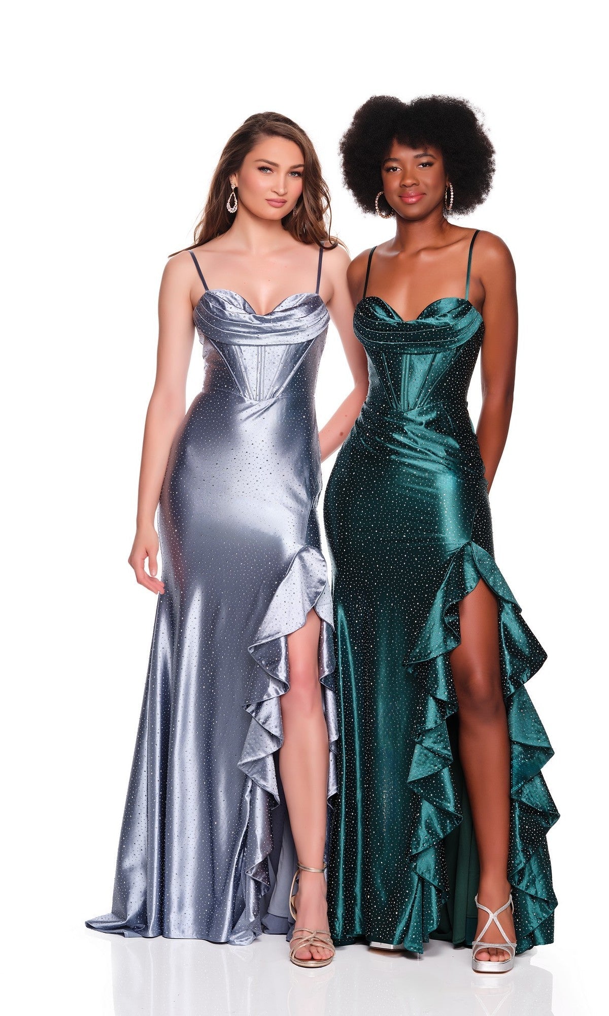 Smoke Blue Dave & Johnny Long Prom Dress 12799