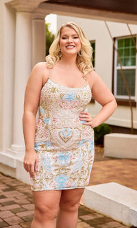 Ivory Primavera Short Party Dress 14090