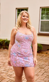 Orchid Primavera Short Party Dress 14090