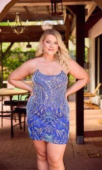 Royal Blue Primavera Short Party Dress 14094