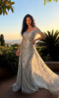 Silver Chicas Long Mother of the Bride Dress 17990