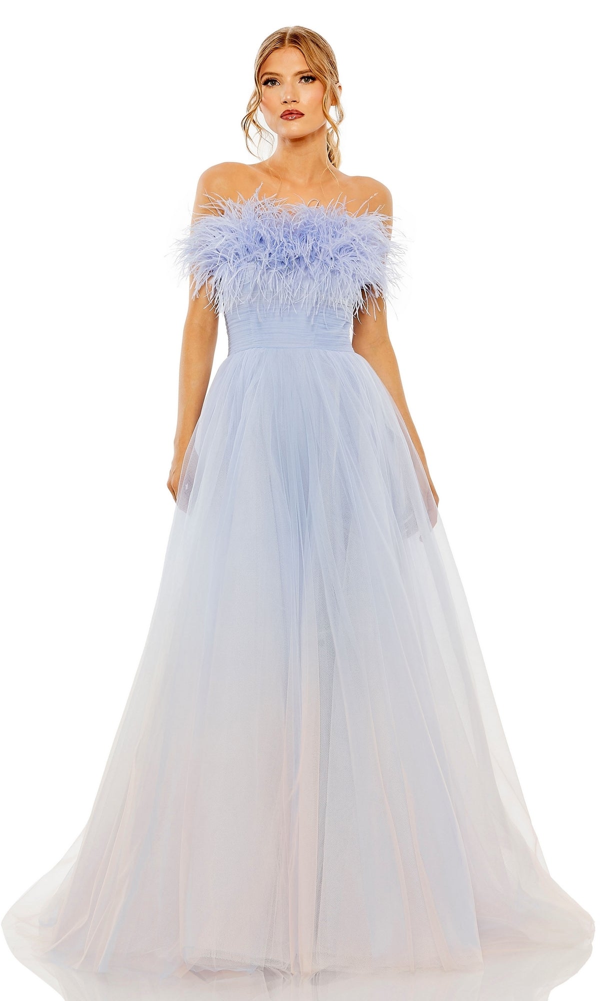 Mac Duggal 20557 - Strapless Tulle Ballgown 2 / Blue Ombre Mac Duggal 20557 - Strapless Tulle Ballgown 2 / Blue Ombre