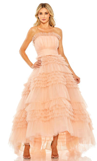 Peach Mac Duggal Long Formal Dress 20573
