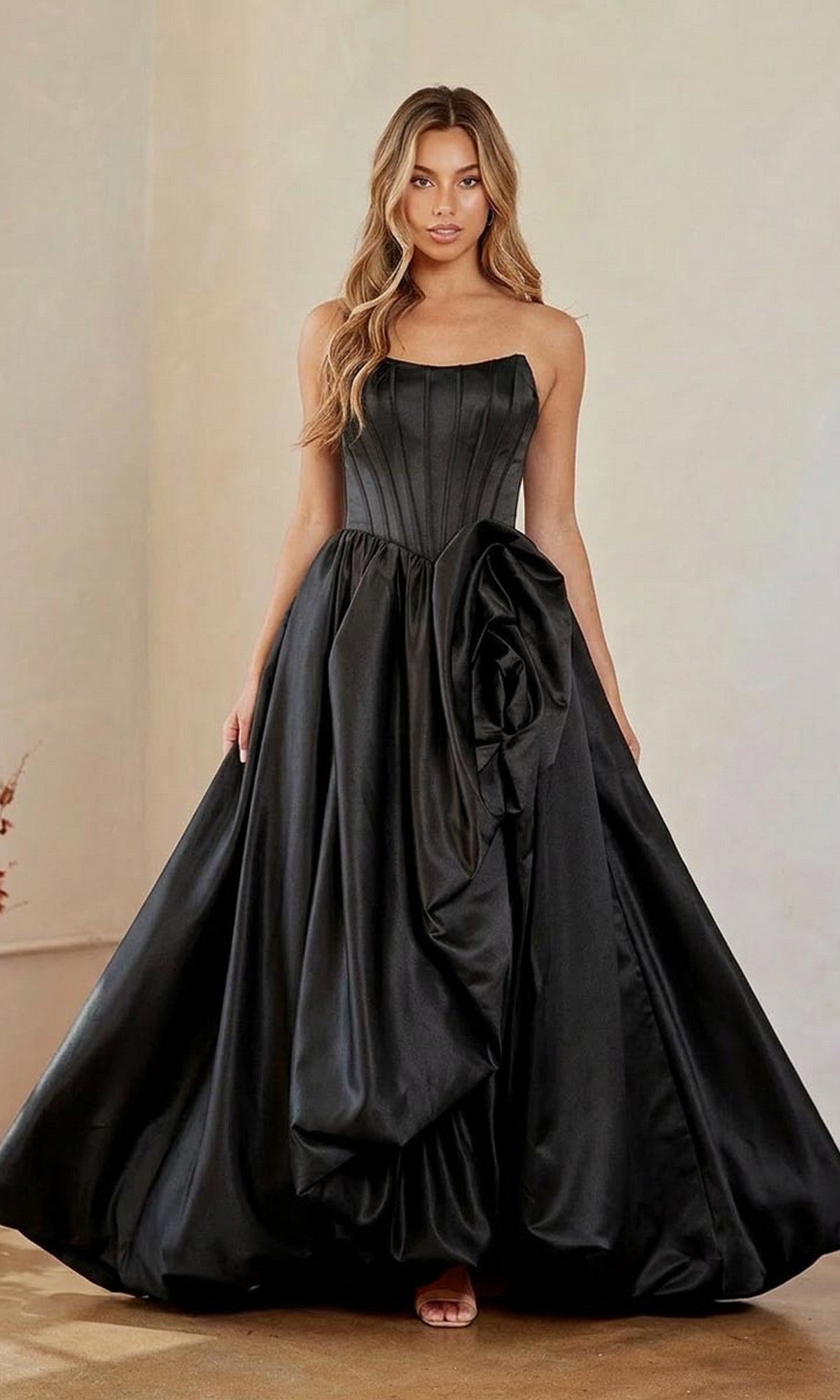 Black Amelia Couture Long Prom Dress 2085