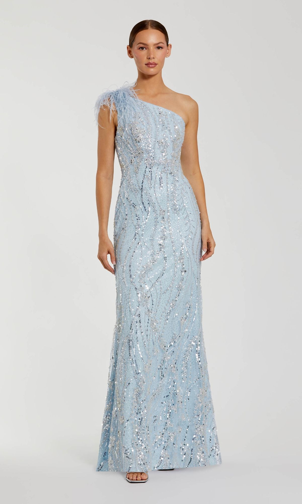 Powder Blue Mac Duggal Long Formal Dress 20887