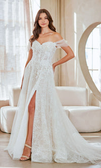 White Amelia Couture Long Wedding Dress 2139