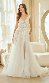 White Amelia Couture Long Wedding Dress 2140