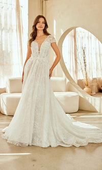 White Amelia Couture Long Wedding Dress 2142