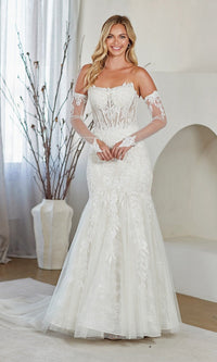 White Amelia Couture Long Prom Dress 2155