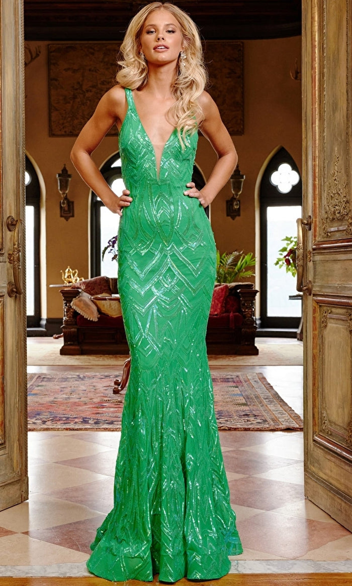 Green Formal Long Dress 23027 by Jovani