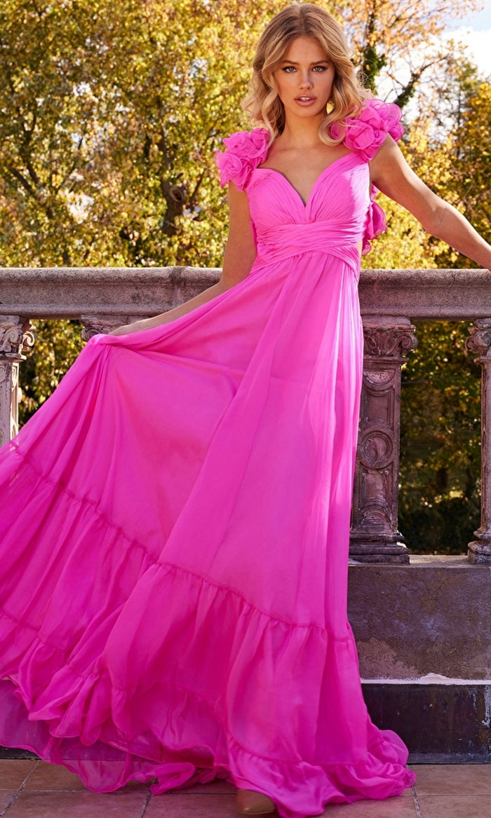 Hot Pink Formal Long Dress 23322 by Jovani