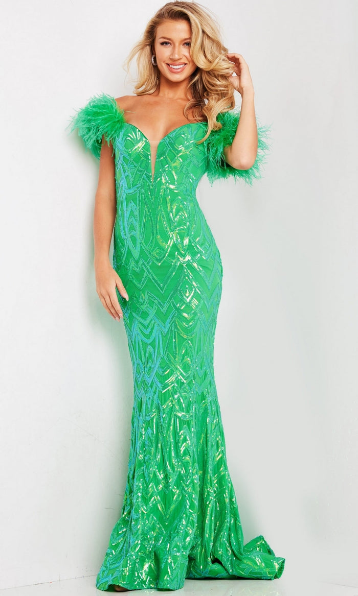 Green Formal Long Dress 23383 by Jovani