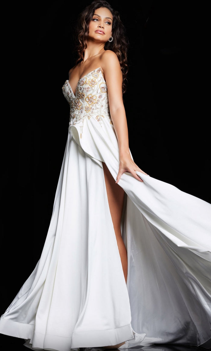 Off-White Formal Long Dress 23937 by Jovani