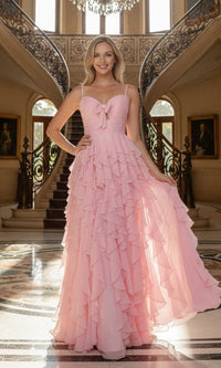 Pink Long Formal Dress 25024 by Poly USA - Image