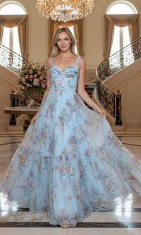 Blue Poly USA Long Formal Dress 25038 - Image