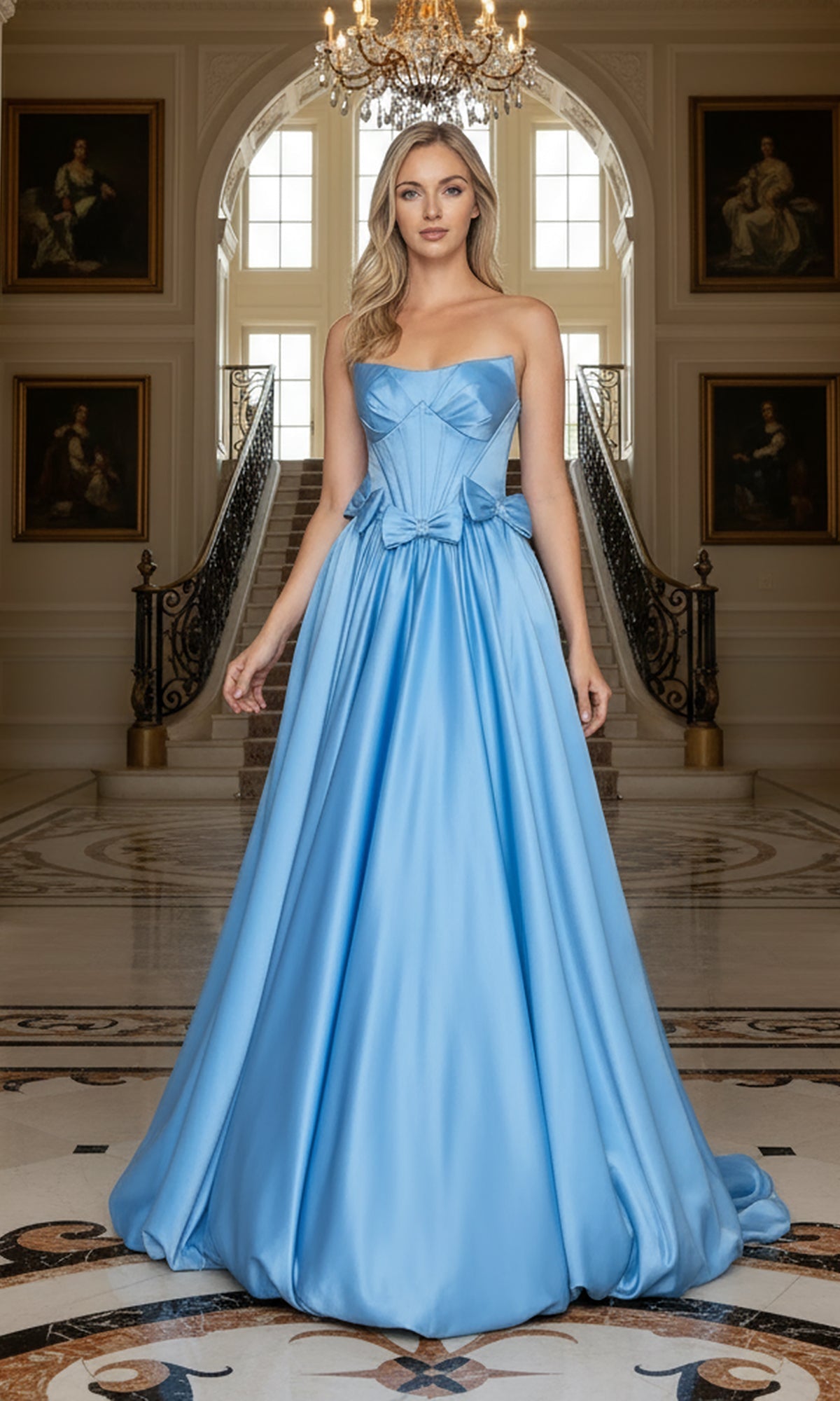 Poly USA Long Formal Dress 25058 - Image