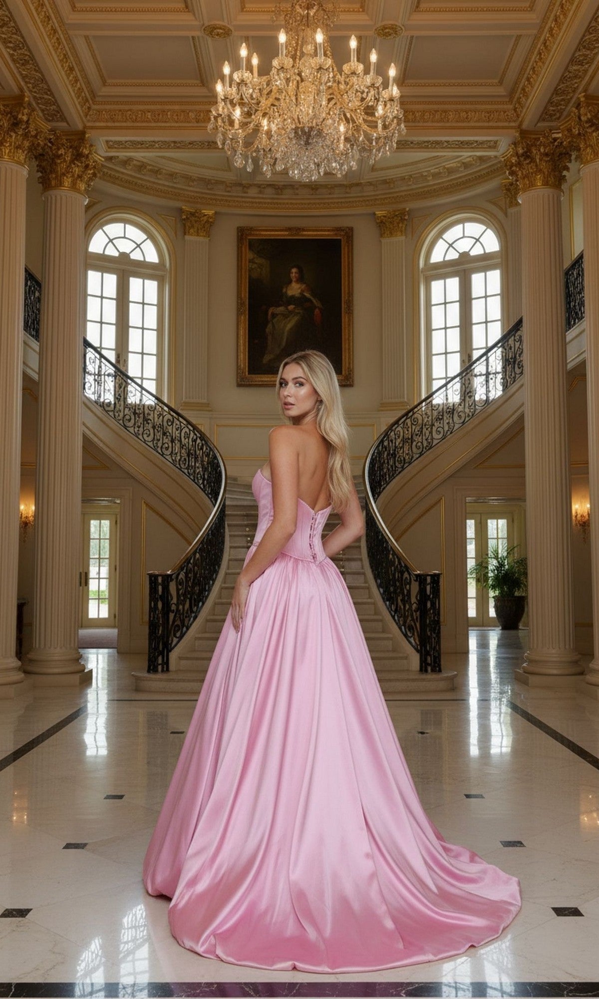Poly USA Long Formal Dress 25136 - Image