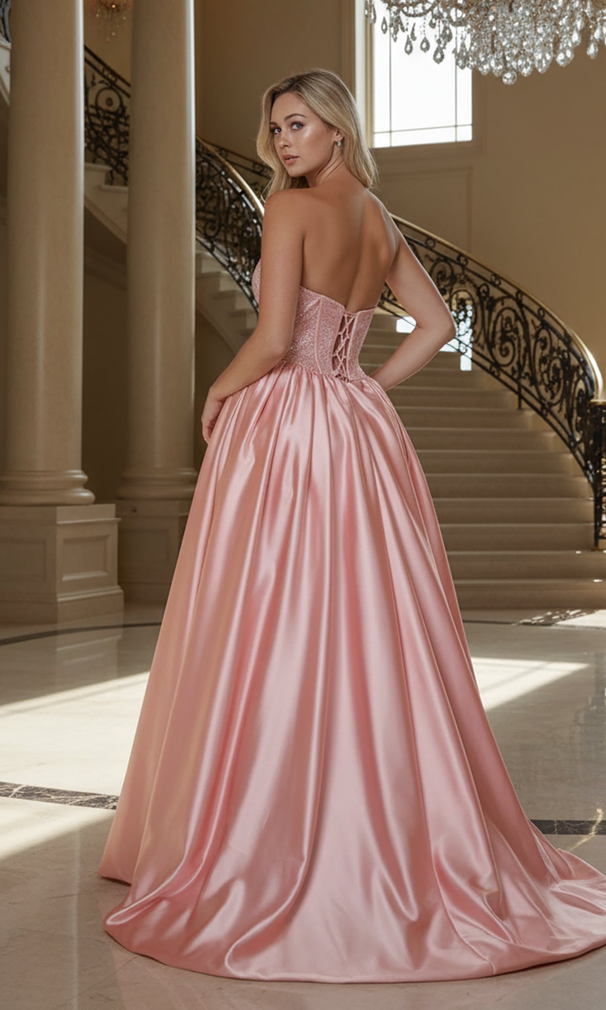 Poly USA Long Formal Dress 25156 - Image