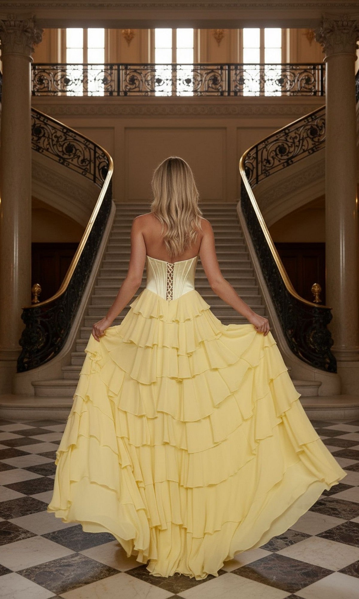 Poly USA Long Formal Dress 25176 - Image