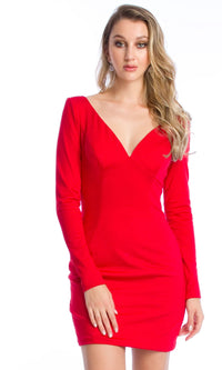 Deep Red Ava Presley Short Party Dress 25940