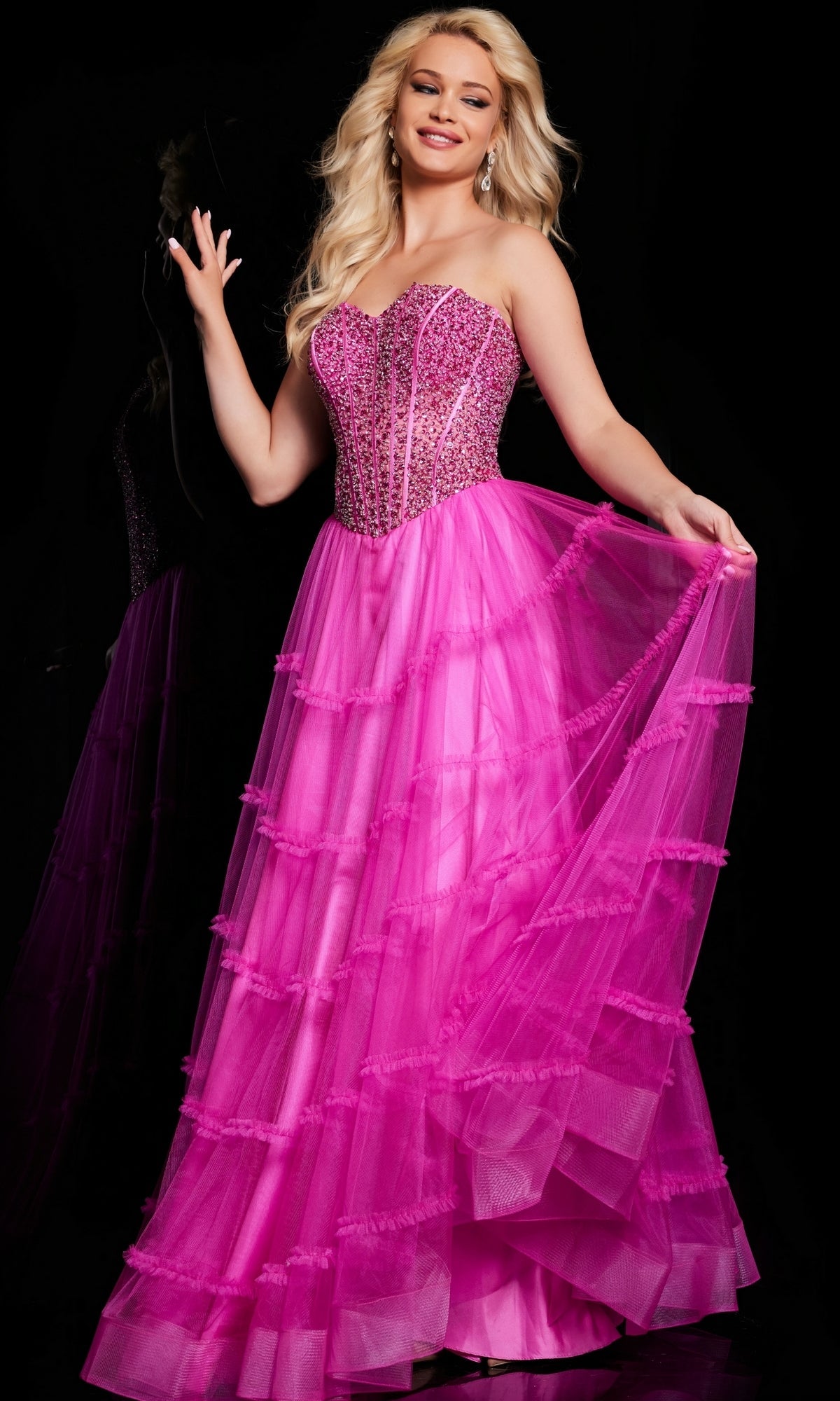 jovani hot pink dress Jovani 26011 Long Prom Dress