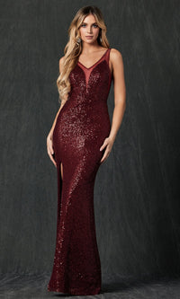 Burgundy Juliet Long Formal Dress 264