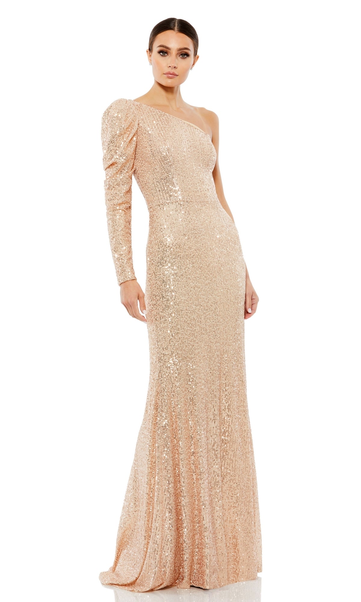 Rose Gold Mac Duggal Long Formal Dress 26591