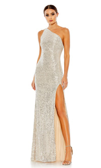 Silver Mac Duggal Long Formal Dress 26990