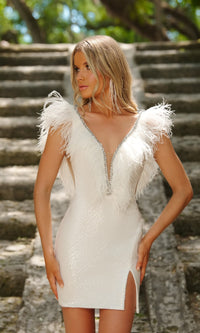 White Ava Presley Short Party Dress 28201