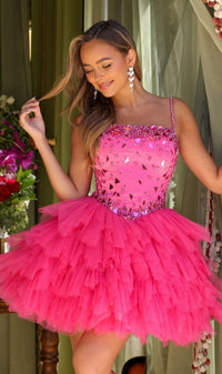 Hot Pink Ava Presley Short Party Dress 29180