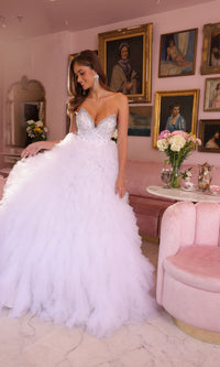 White Ava Presley Long Formal Dress 29528 - Image