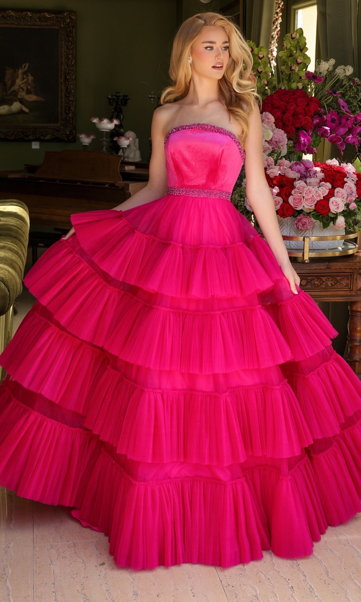 Fuchsia Ava Presley Long Formal Dress 29529