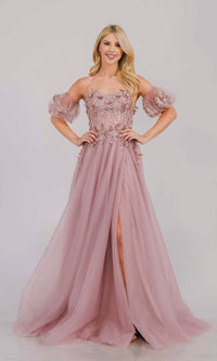 Dusty Rose Amelia Couture Long Formal Dress 3041