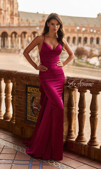 Raspberry La Femme Long Prom Dress 33193 - Image