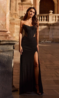 Black La Femme Long Prom Dress 33199 - Image