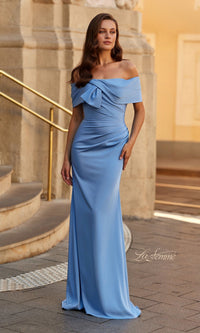 Smoky Blue La Femme Long Formal Dress 33220 - Image