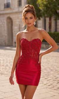 Deep Red La Femme Short Homecoming Dress 33242
