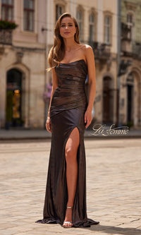 Mocha La Femme Long Prom Dress 33291 - Image