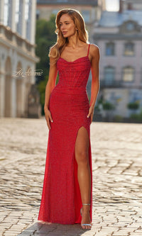 Red La Femme Long Prom Dress 33343 - Image