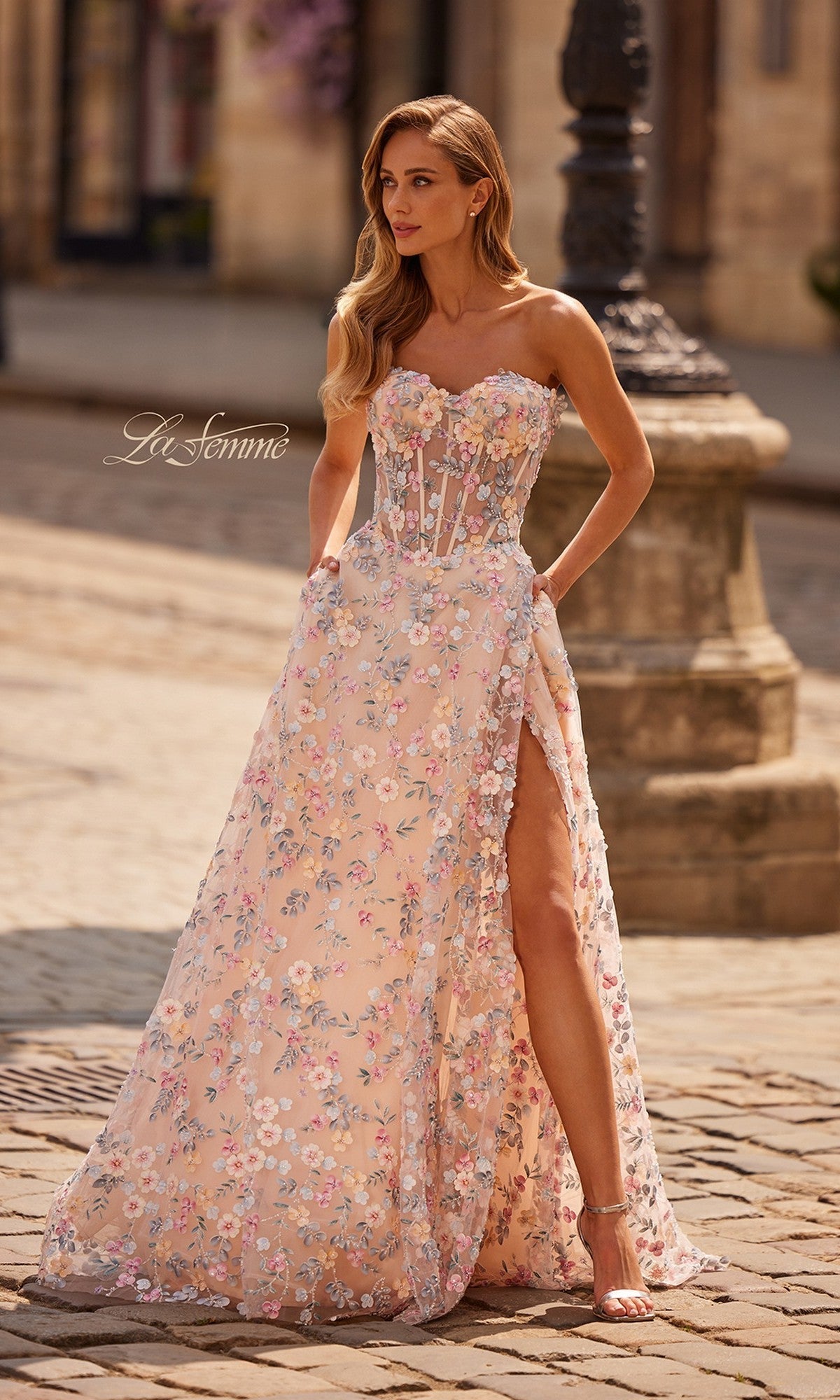 Multi La Femme Long Prom Dress 33409 - Image
