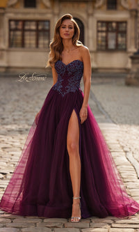 Dark Berry La Femme Long Prom Dress 33410 - Image