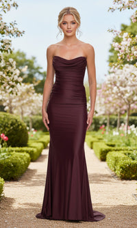 Wine La Femme Long Prom Dress 33415 - Image