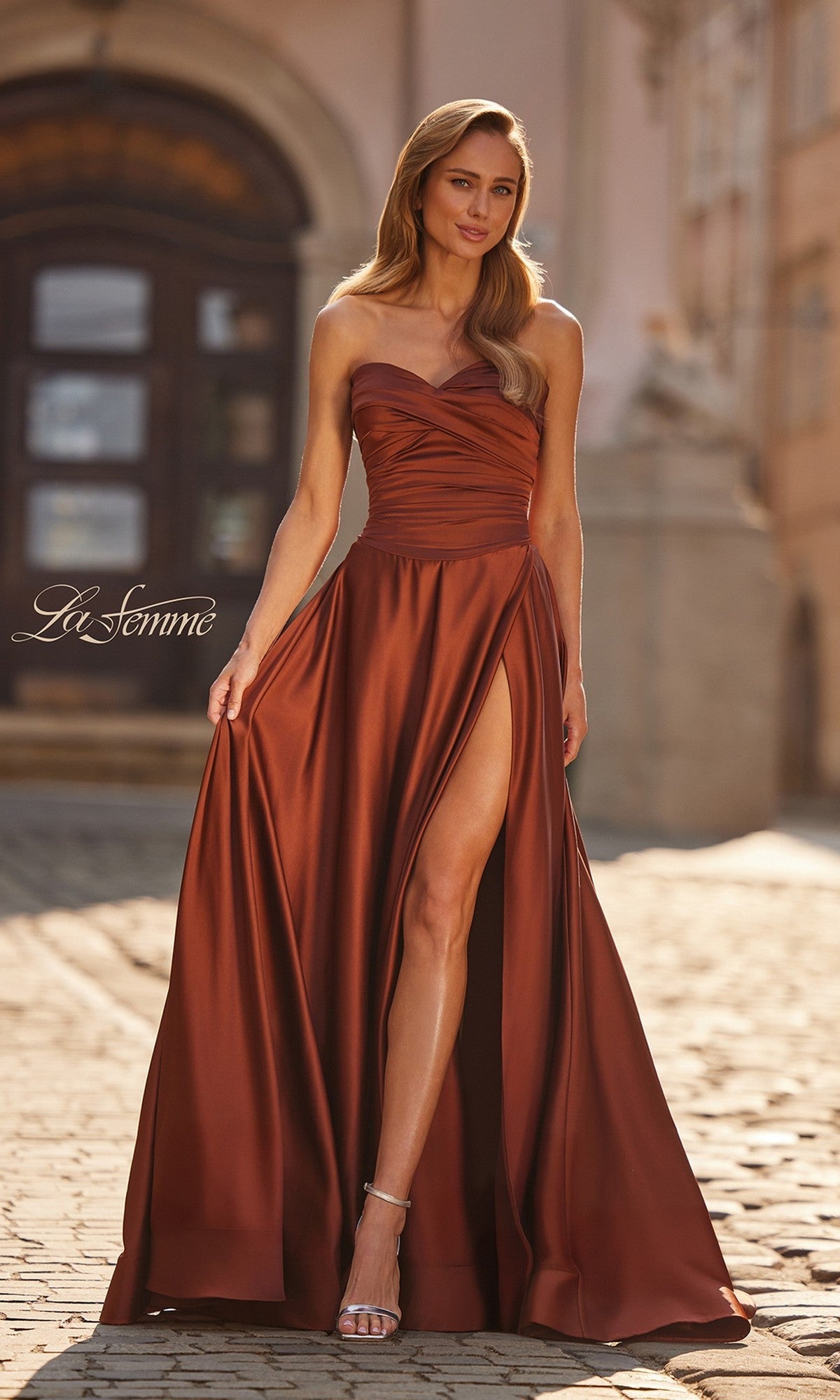 Copper La Femme Long Prom Dress 33417 - Image