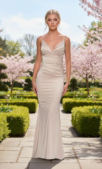 Champagne La Femme Long Prom Dress 33421 - Image