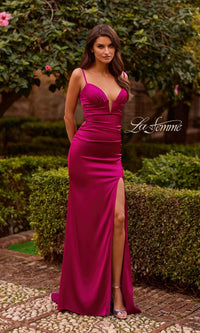 Raspberry La Femme Long Prom Dress 33423 - Image
