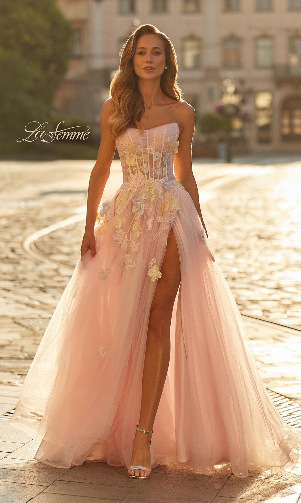 Light Pink La Femme Long Prom Dress 33432 - Image